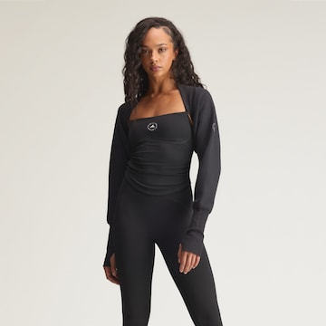 Bluză cu fermoar sport 'Studio' de la ADIDAS BY STELLA MCCARTNEY pe negru: față