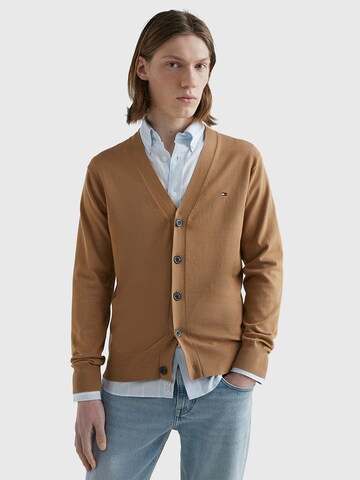 TOMMY HILFIGER Knit Cardigan in Brown: front