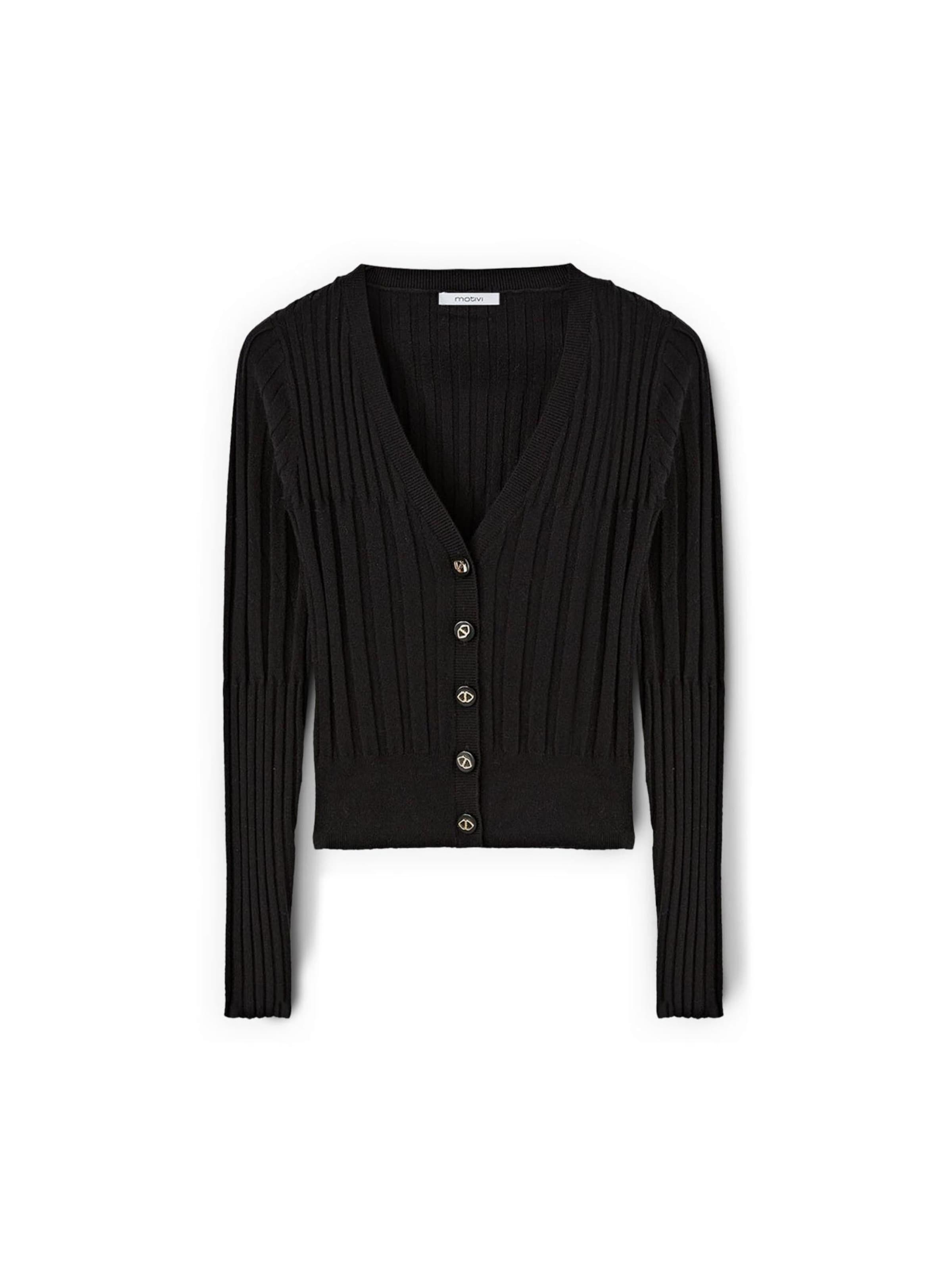 Cardigan MOTIVI en noir : devant