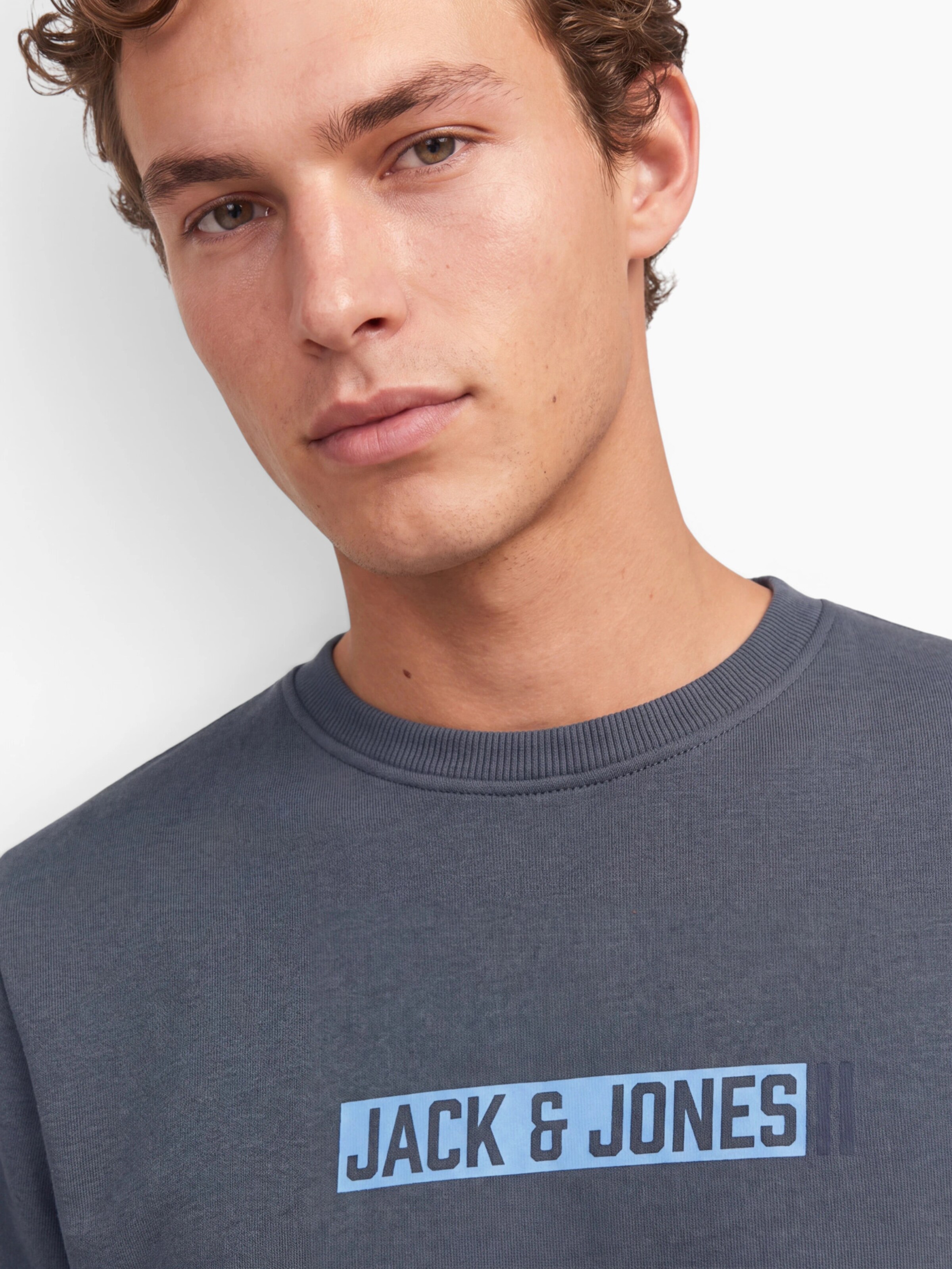 JACK & JONES Sweatshirt 'JJMUNK' in Grey
