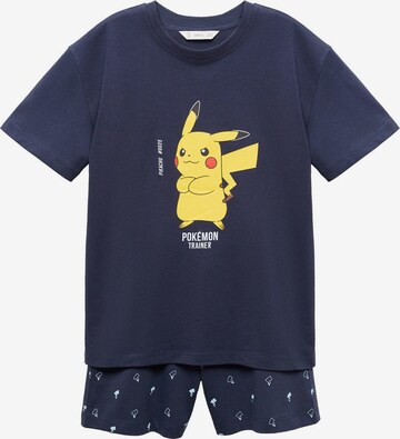 MANGO KIDS Pyjamas 'PIKACHU' i blå: framsida