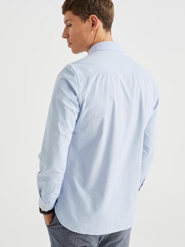 WE Fashion Slim fit Button Up Shirt in Blue