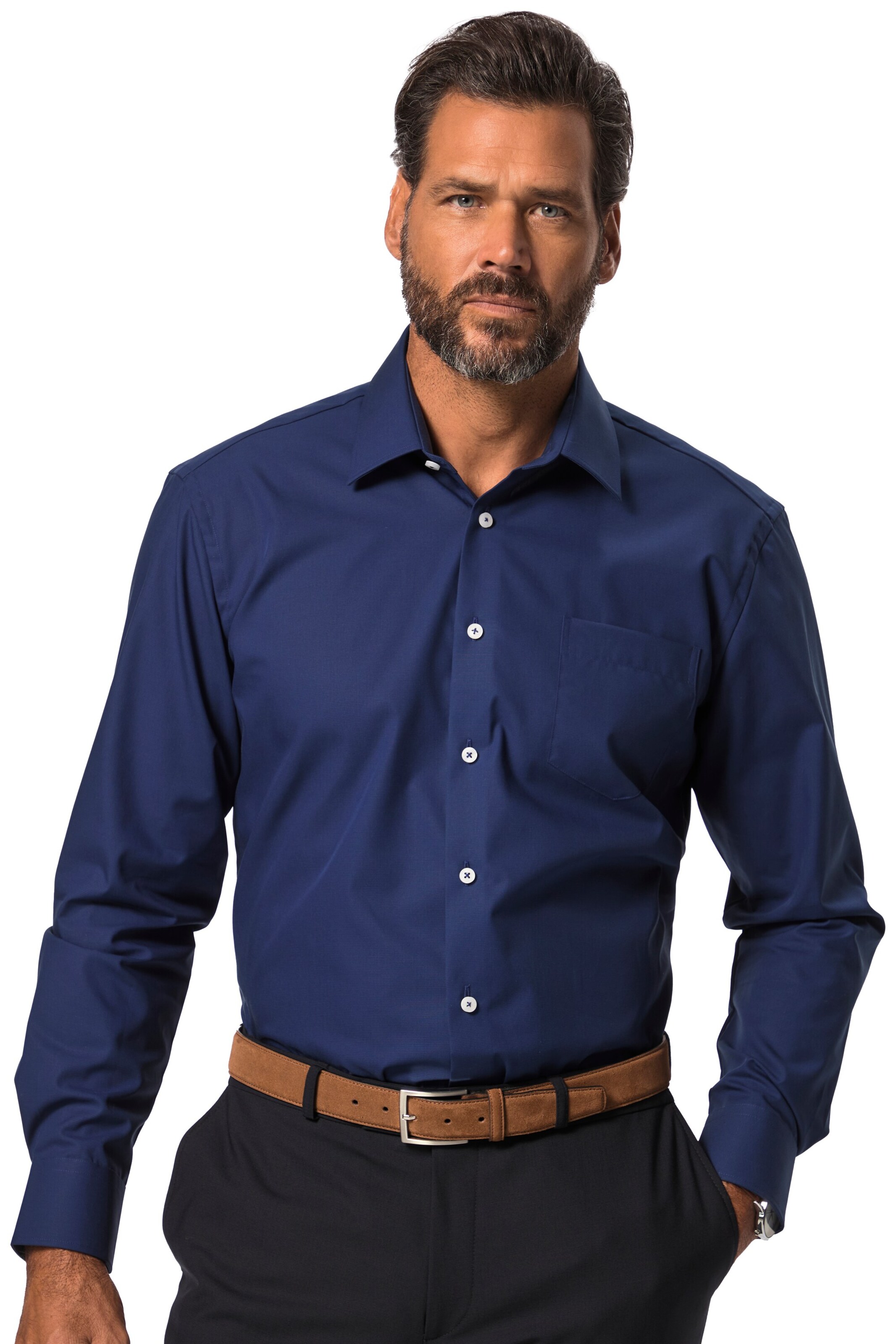 JP1880 Comfort Fit Hemd in Blau: Vorderseite