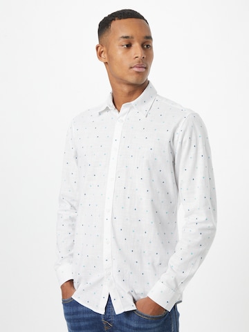 ESPRIT Slim fit Button Up Shirt in White: front