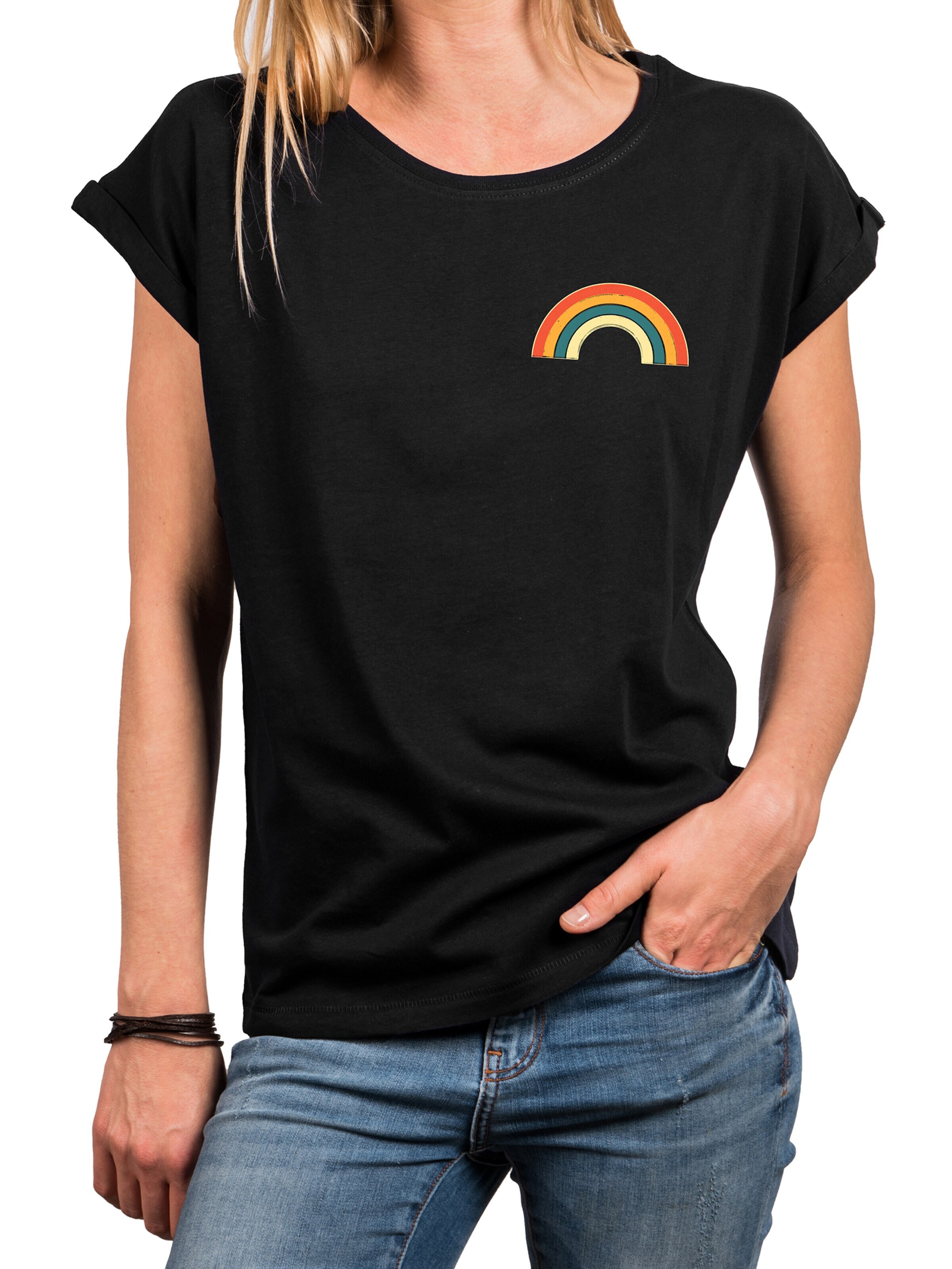 MAKAYA Shirt 'Rainbow'‌‌‌‌‌‌‌‌‌ in Schwarz