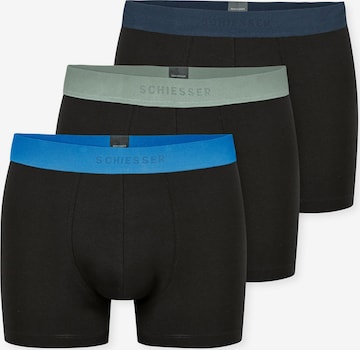 SCHIESSER Boxer shorts ' 95/5 Organic Cotton ' in Black: front