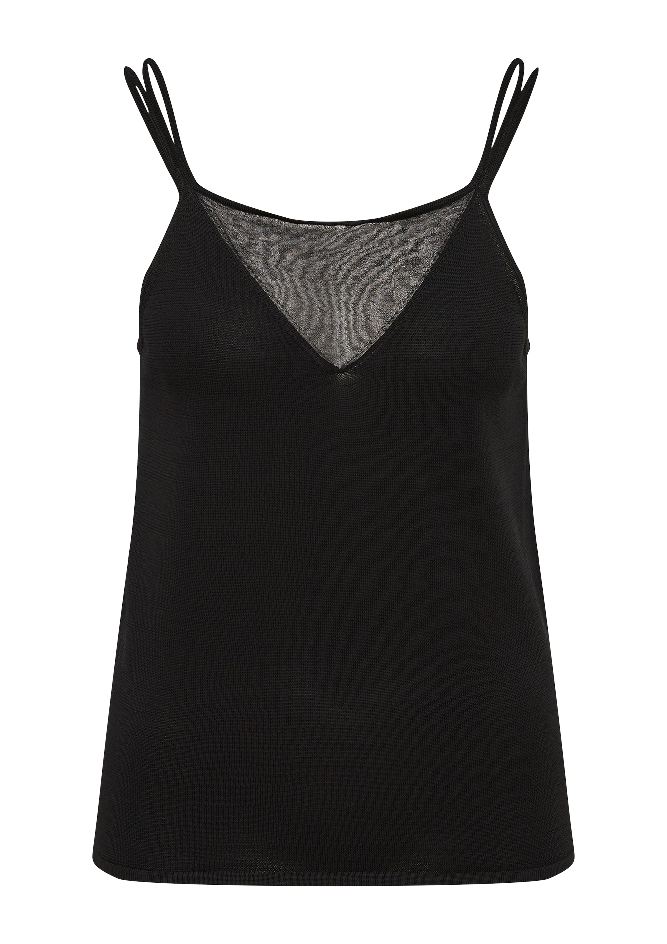 COMMA Stricktop in Schwarz: Vorderseite