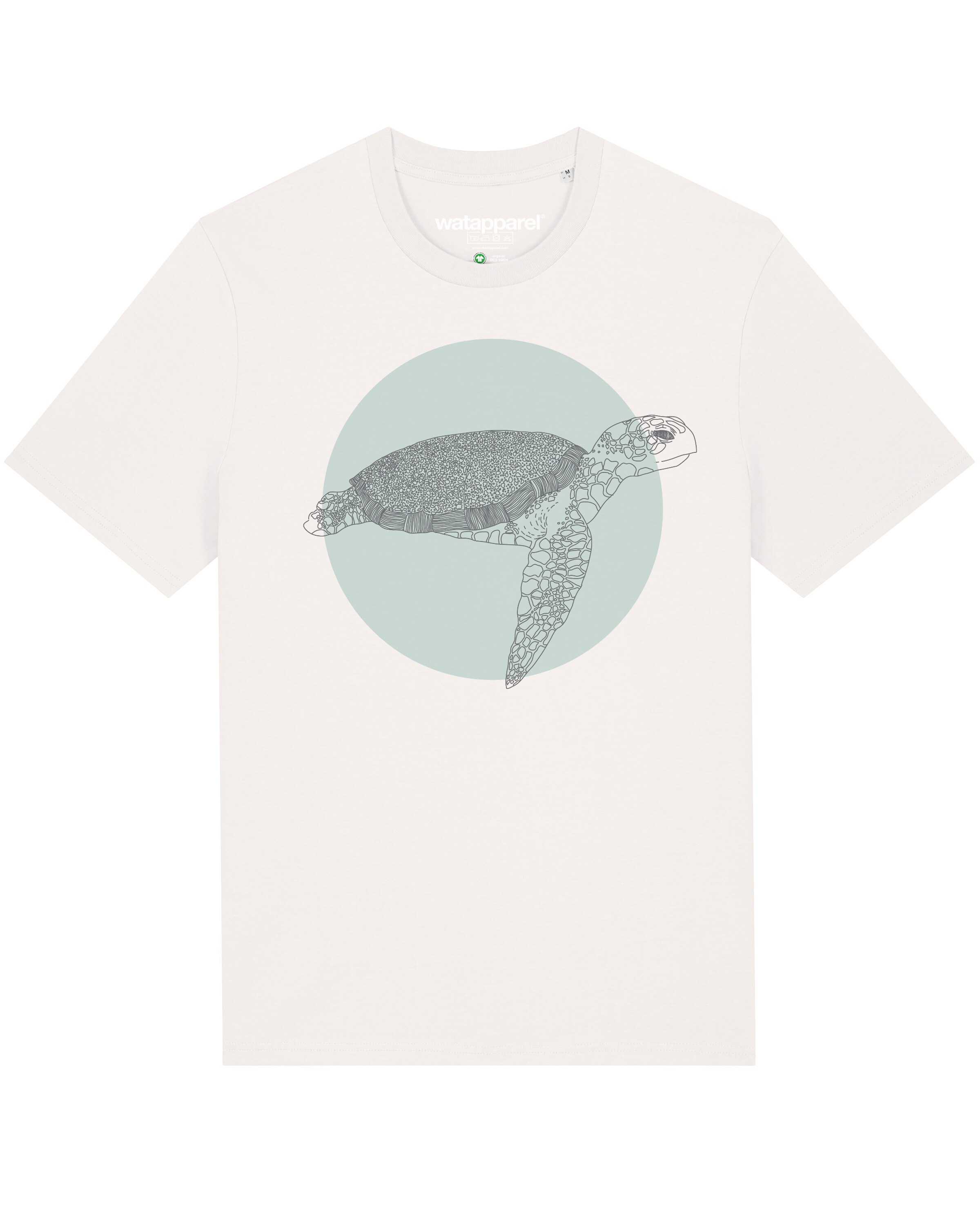 Maglietta 'Meeresschildkröte' di Watapparel in bianco: frontale