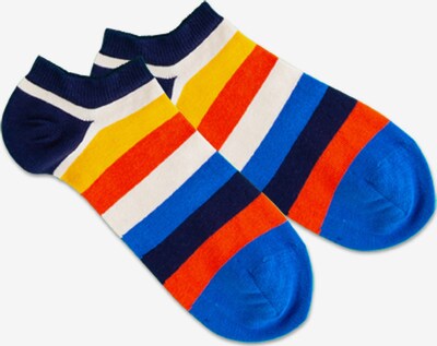 Șosete joase DillySocks pe albastru / albastru închis / galben / roșu / alb, Vizualizare produs