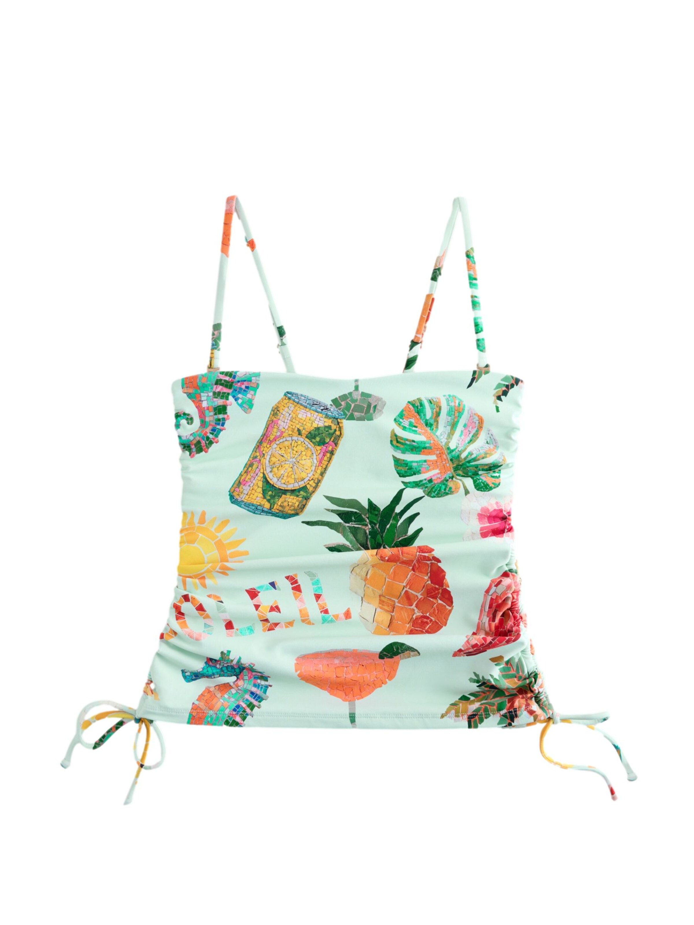 Next - Top de tankini en verde: frente