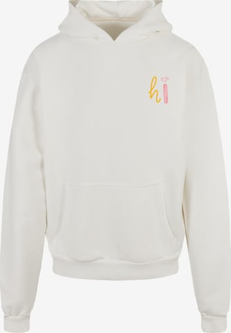 Merchcode Sweatshirt 'Hi Heavy' in White: front