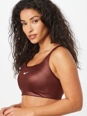 NIKE Bustier Sport bh in Rood: voorkant