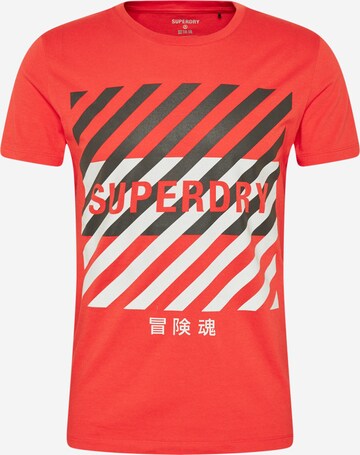 T-Shirt fonctionnel Superdry en rouge : devant