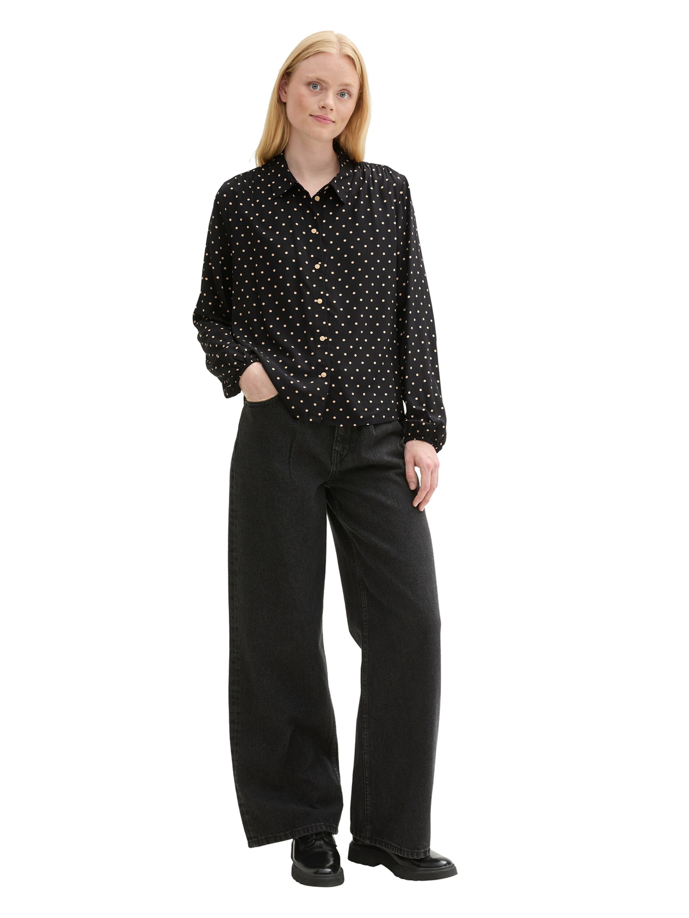 TOM TAILOR DENIM Bluse in Schwarz