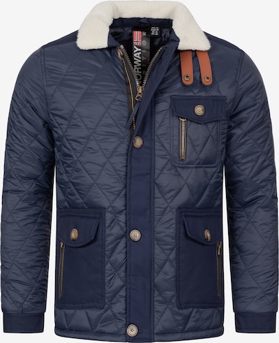 Geo Norway Jacke in navy / braun / wollweiß, Produktansicht