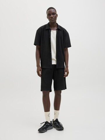 JACK & JONES Comfort fit Button Up Shirt 'JCOInterlude' in Black