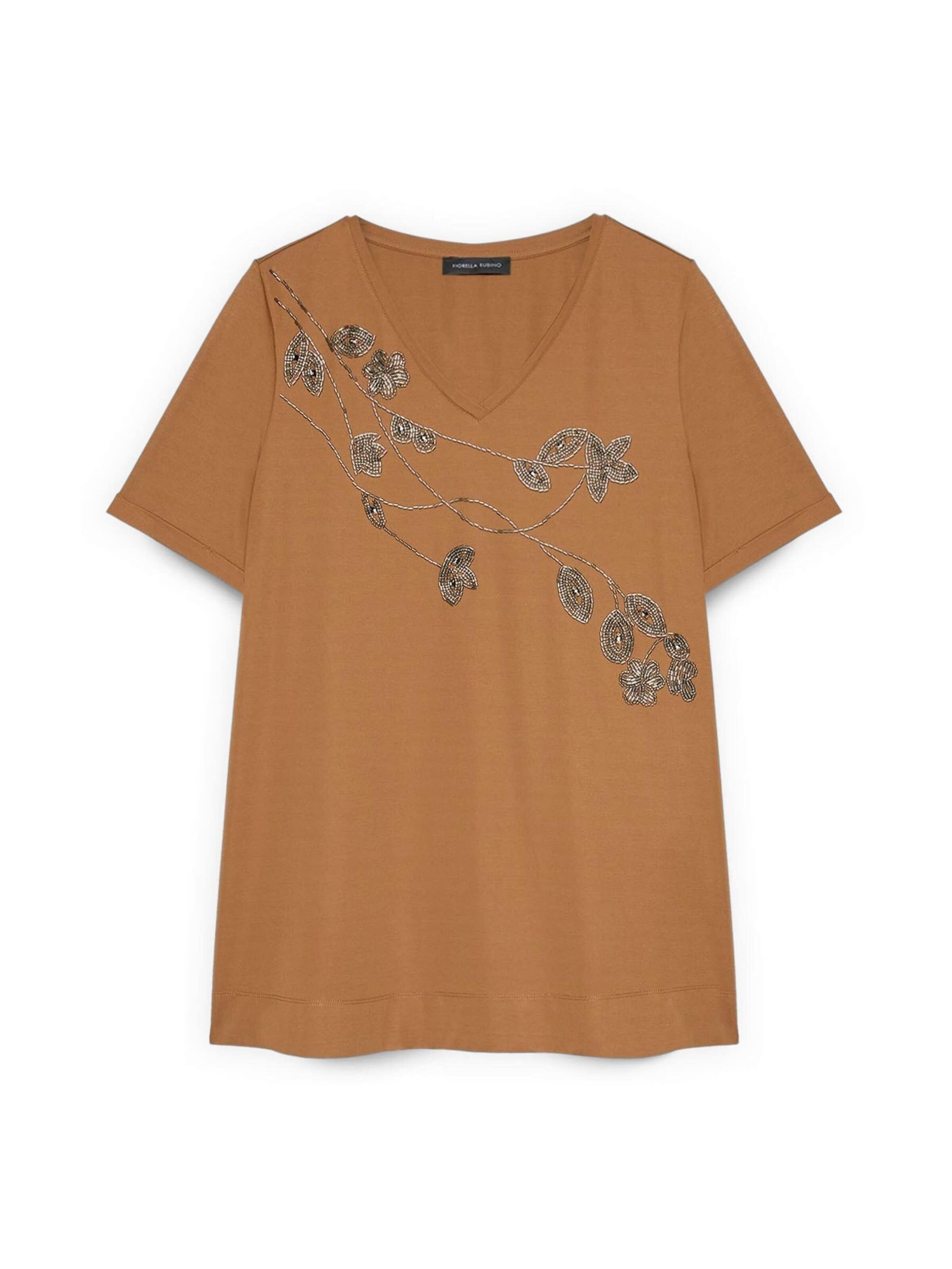 T-shirt Fiorella Rubino en marron : devant