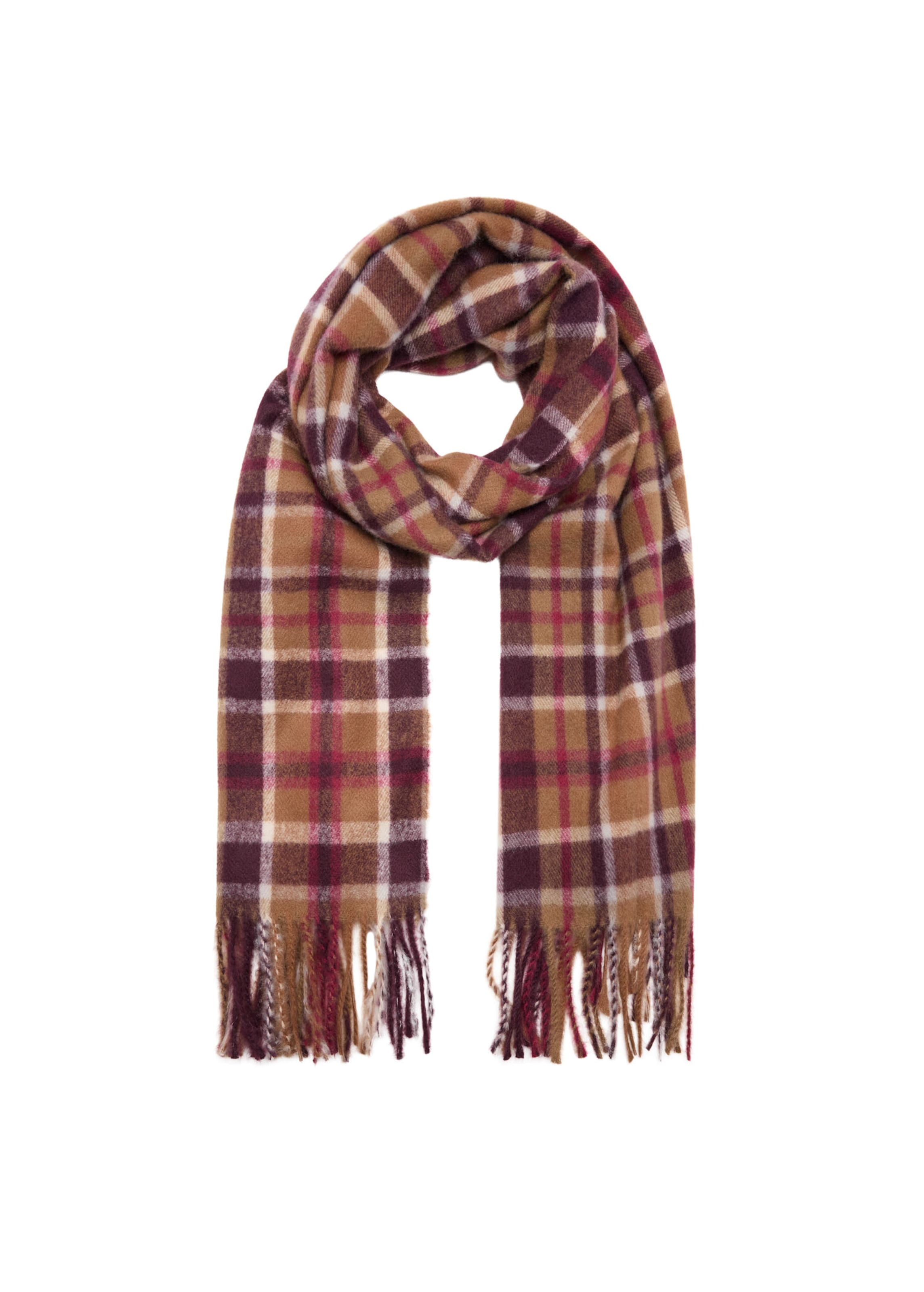 MANGO Scarf 'MONTREAL' in One Size in Pueblo / Pink / Wine red / White, Item view
