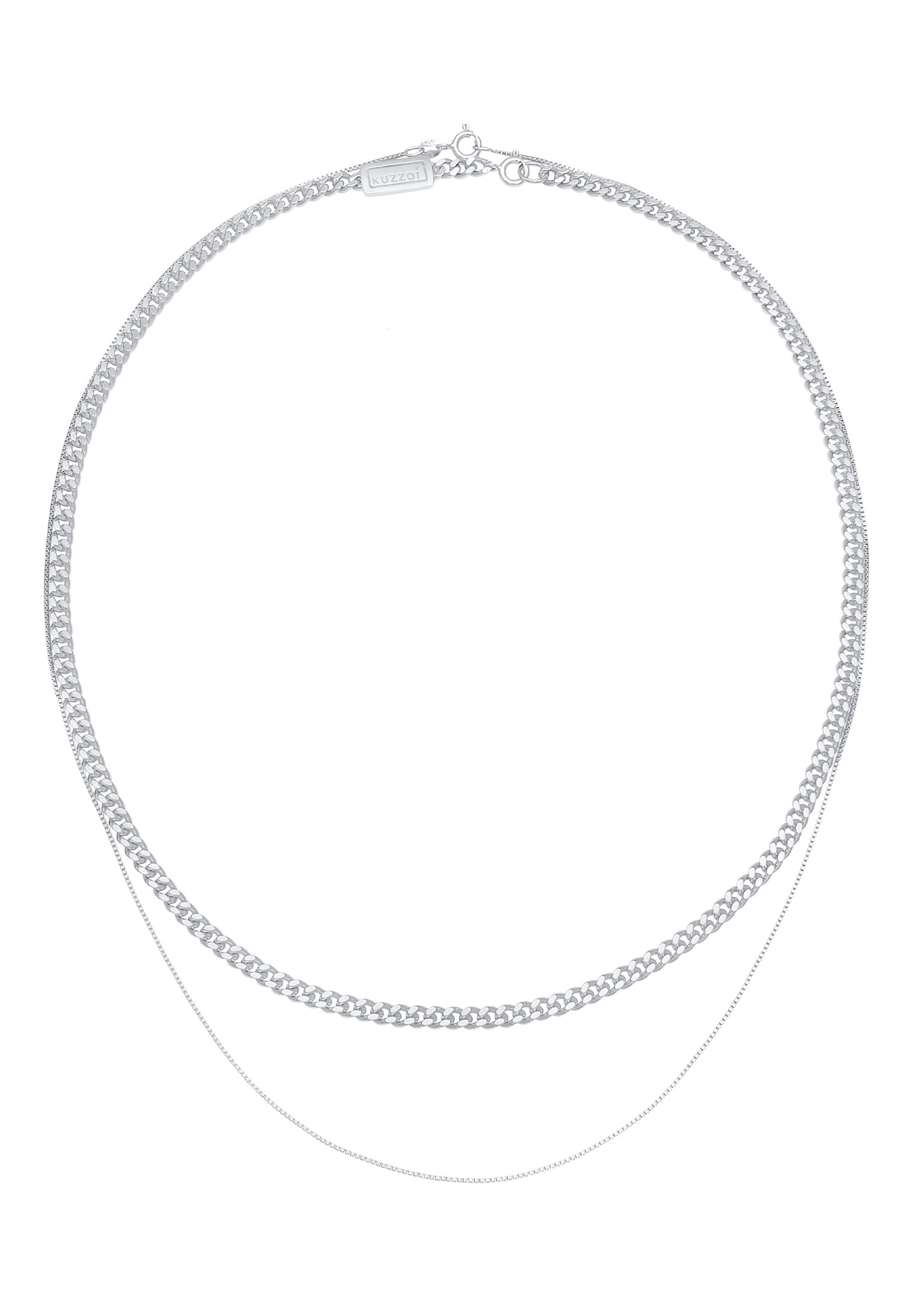 KUZZOI Halskette Basic Kette in Silber: Vorderseite