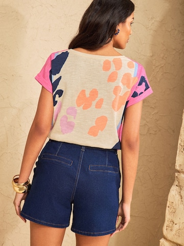 T-shirt love & roses en beige