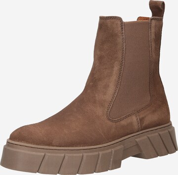 Apple of Eden Chelsea boots 'Dot' in Bruin: voorkant