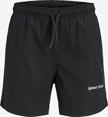 Jack & Jones Junior Badeshorts in Schwarz: Vorderseite
