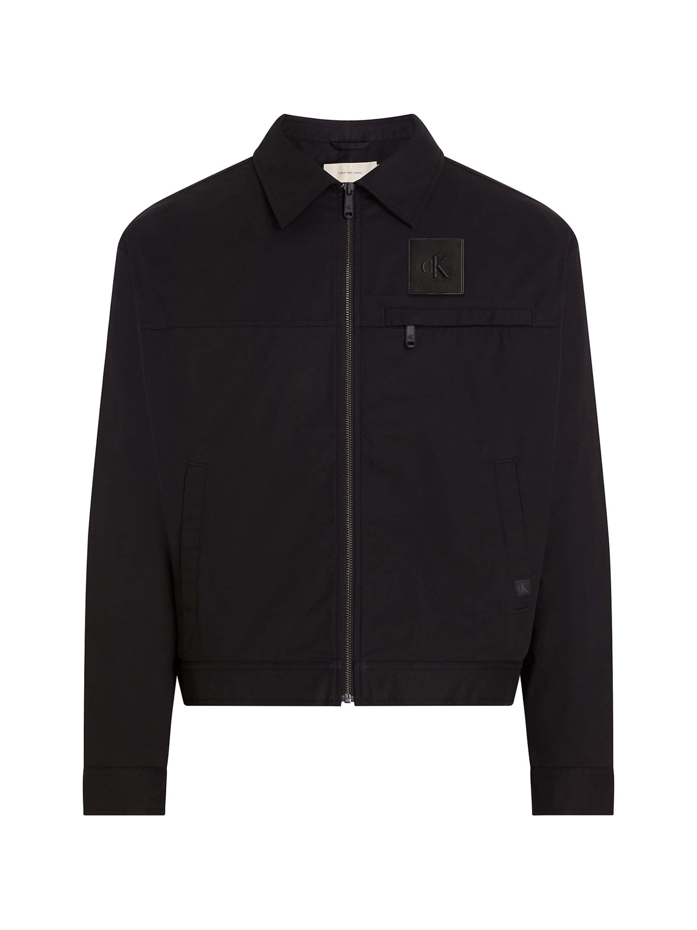 Calvin Klein Jeans Φθινοπωρινό και ανοιξιάτικο μπουφάν σε μαύρο: μπροστά
