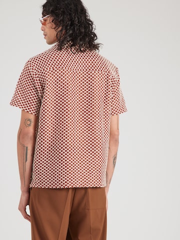JACK & JONES Regular fit Button Up Shirt 'JORMONTAUK' in Red