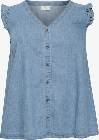 Camicia da donna 'Louisa' di KAFFE CURVE in blu: frontale