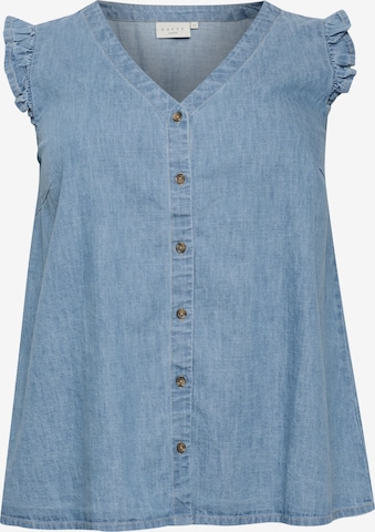 KAFFE CURVE Blouse 'Louisa' in Blauw: voorkant