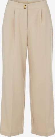 Y.A.S Wide leg Bandplooibroek 'Carla' in Beige: voorkant