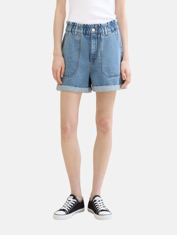 TOM TAILOR DENIM Regular Shorts in Blau: predná strana