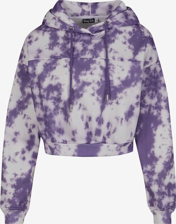 Thug Life Sweatshirt 'Dystopia' in Purple: front