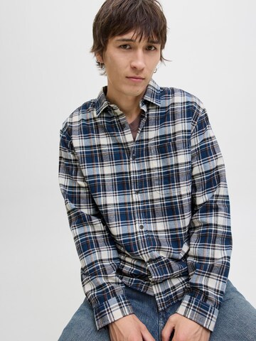 JACK & JONES Comfort fit Button Up Shirt 'JJJames' in Blue