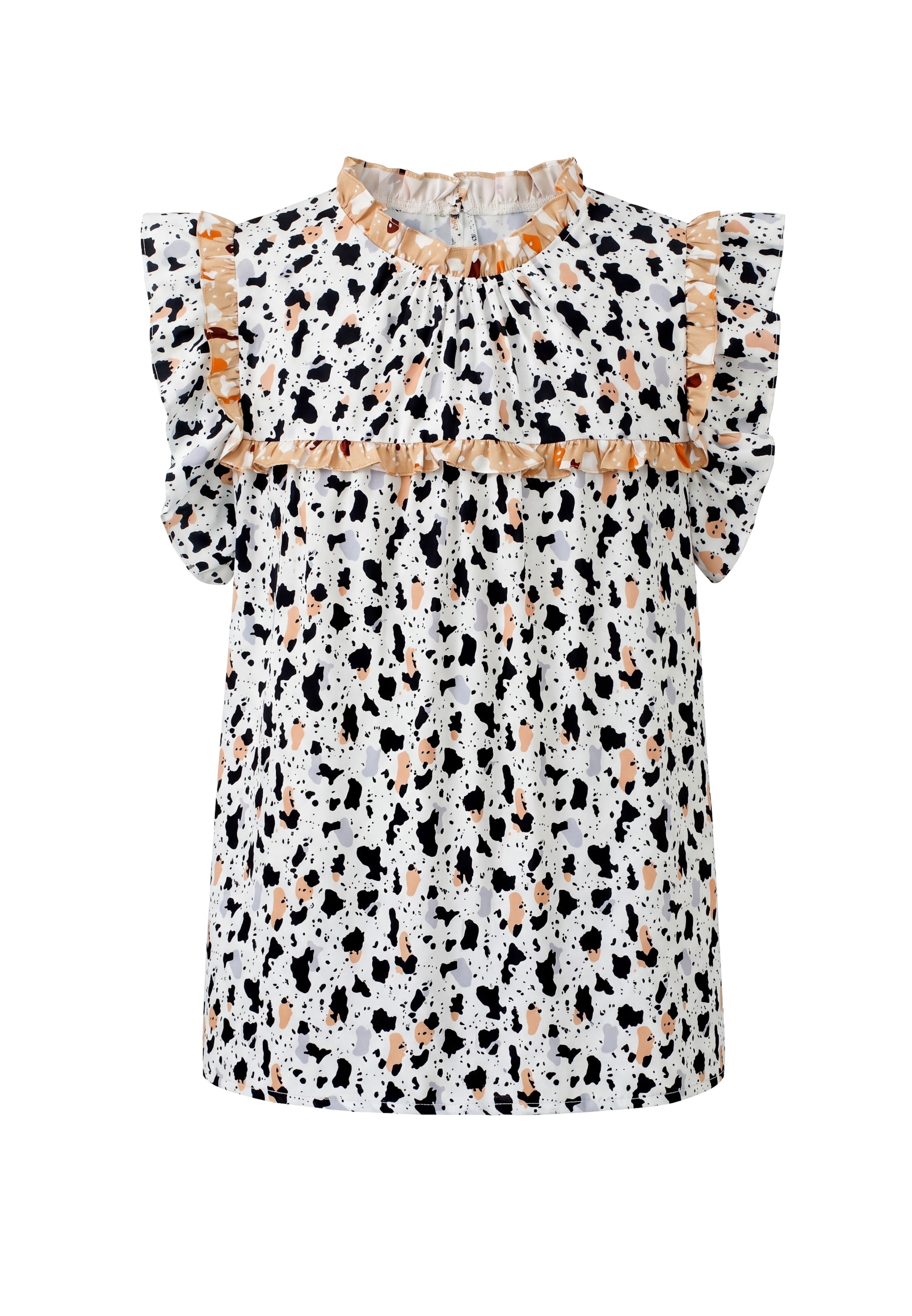 faina Blusa en L en piedra / melocotón / negro / blanco, Vista del producto