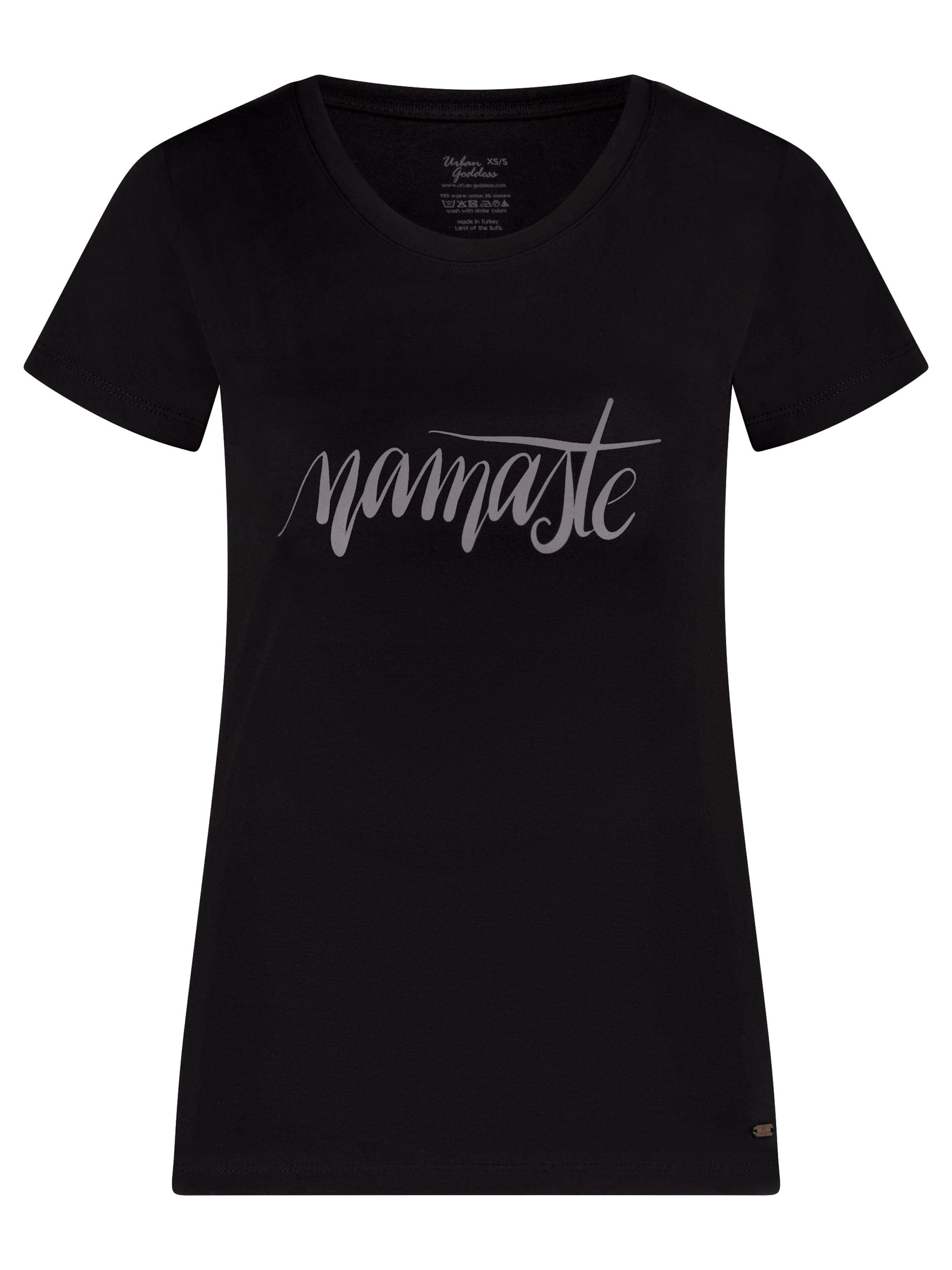 Urban Goddess Yoga & Activewear Sporttop 'Namaste Core Yoga and Pilates' in Schwarz: Vorderseite