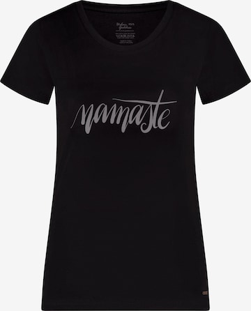 Urban Goddess Yoga & Activewear Sporttop 'Namaste Core Yoga and Pilates' in Schwarz: Vorderseite