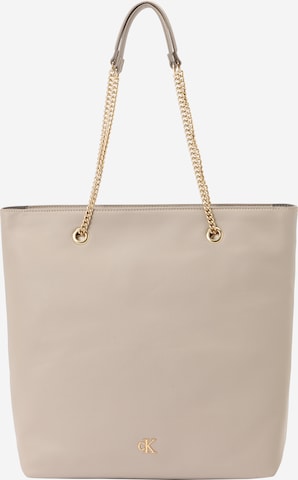 Calvin Klein Jeans Shopper in Beige: voorkant