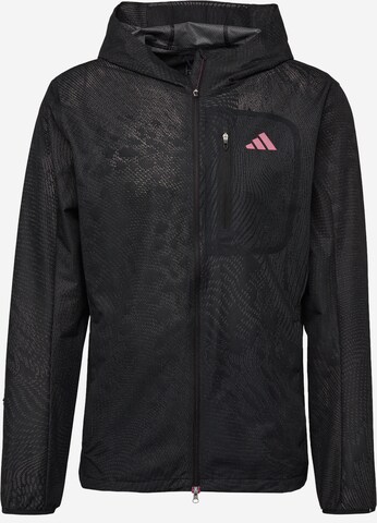 ADIDAS PERFORMANCE Athletic Jacket 'Adizero Engineered Membrane' in Black: front