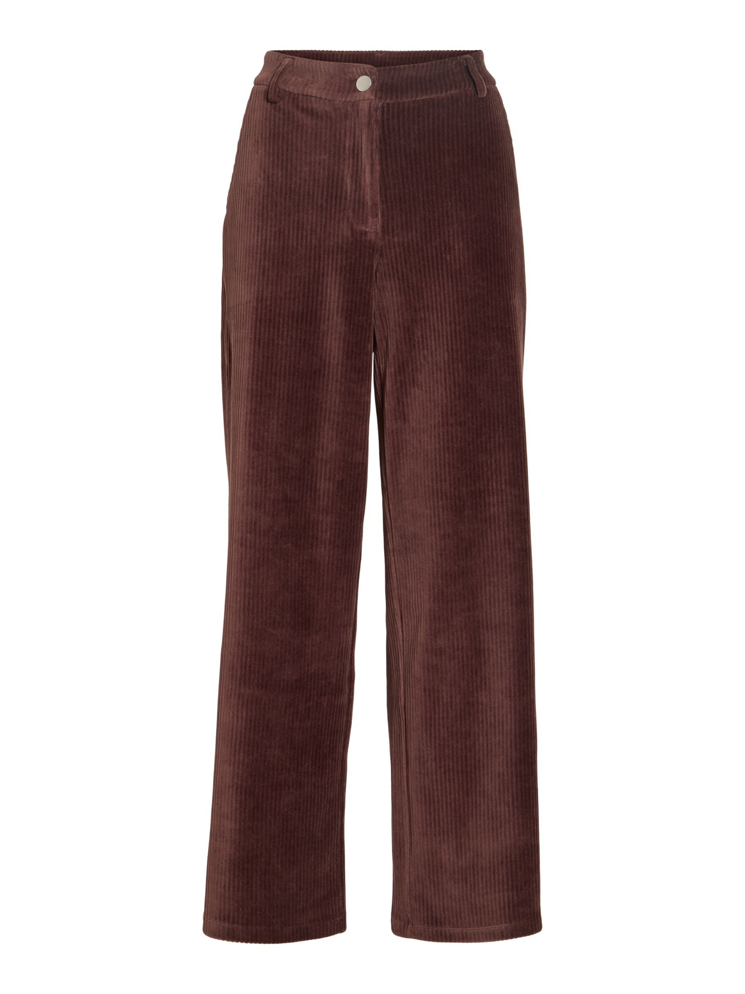 VILA Trousers in Brown: front