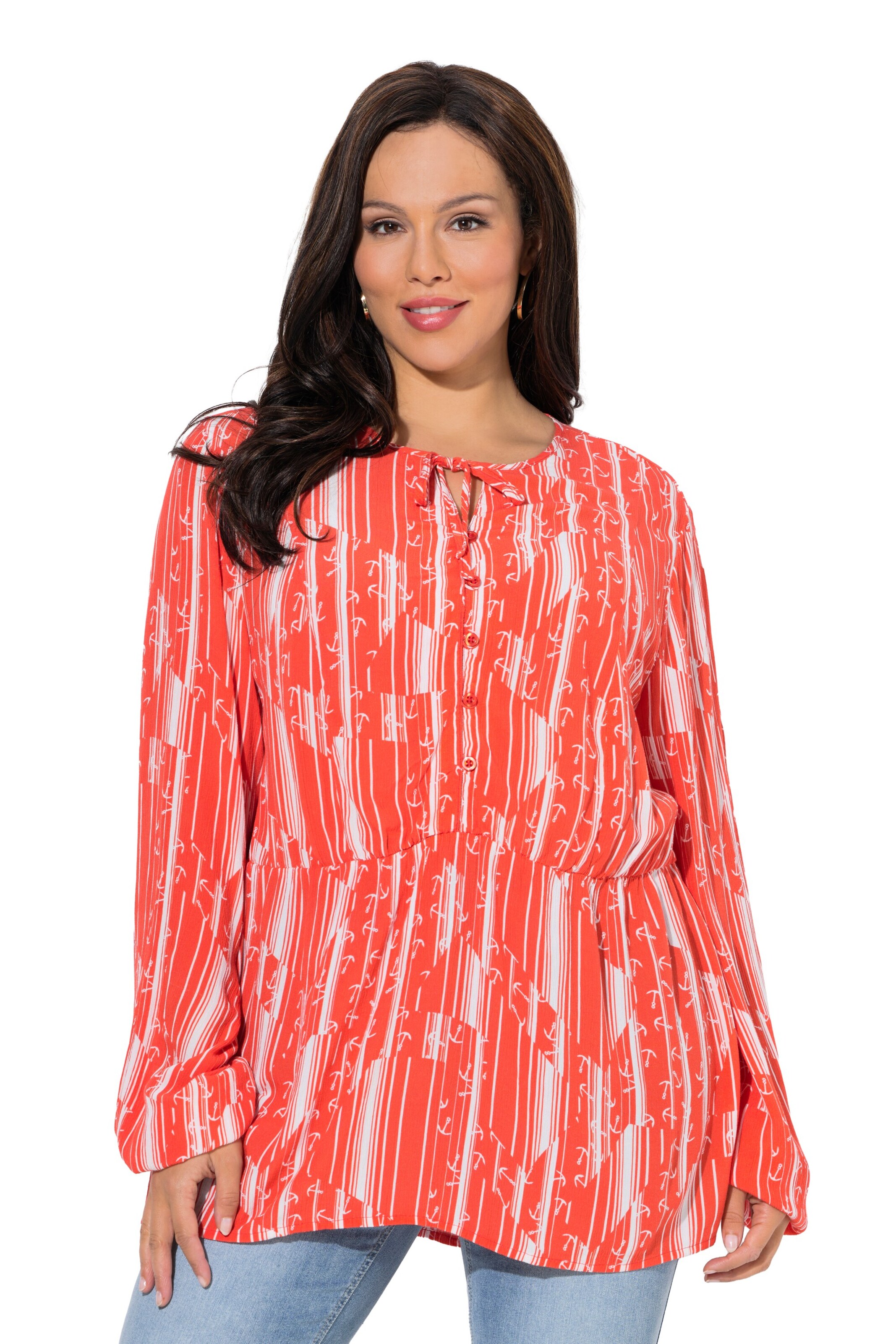 Ulla Popken Blouse in Rood: voorkant