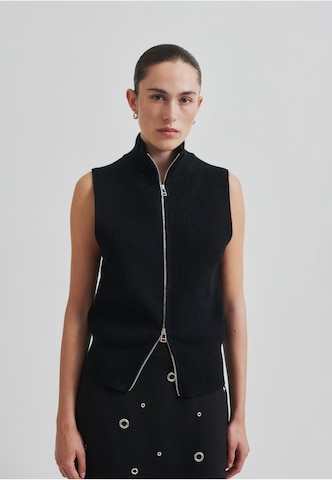 SECOND FEMALE Knitted Vest 'Yora' in Black: front