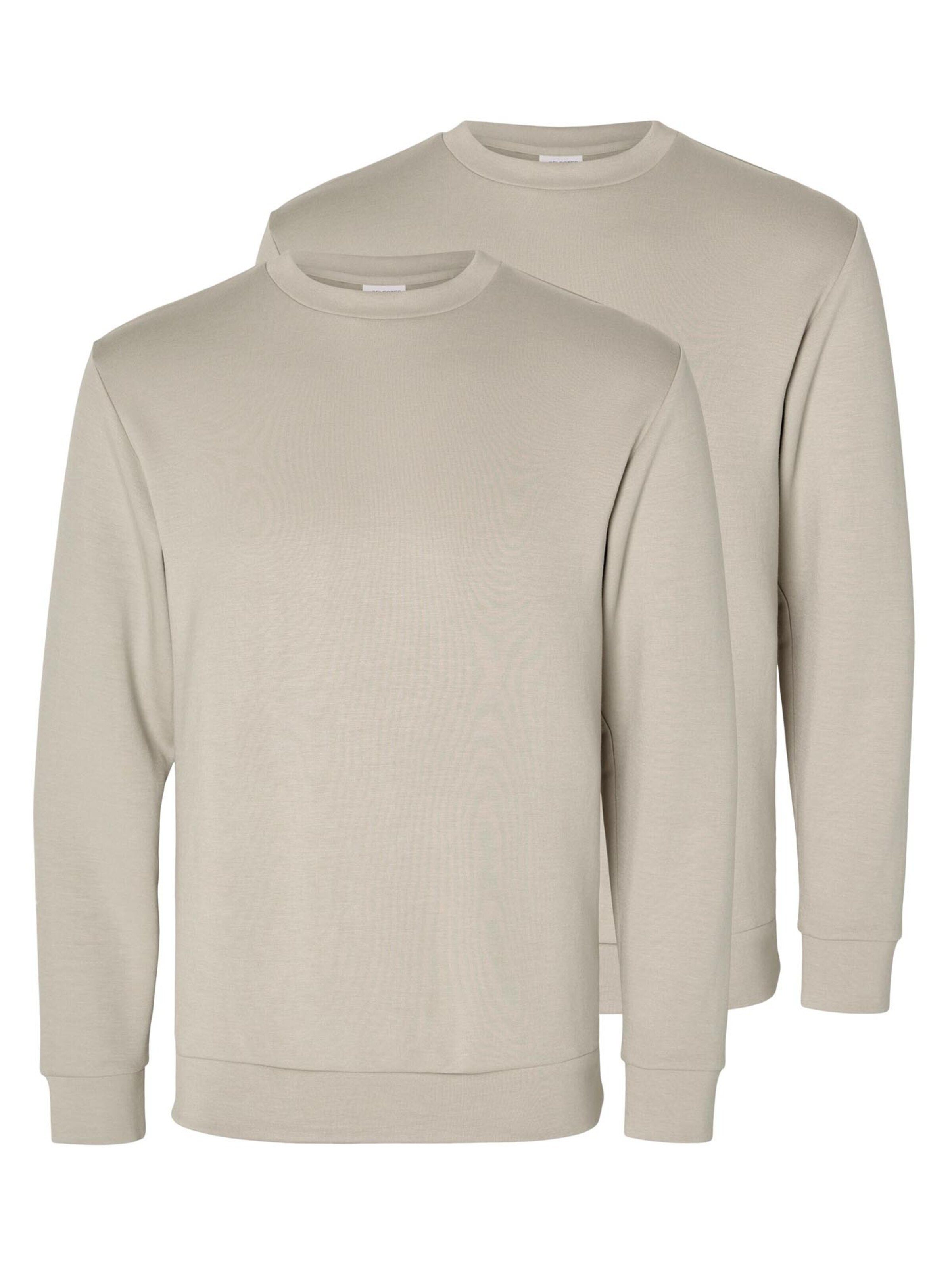 SELECTED Sweatshirt 'Emanuel' in Beige: front