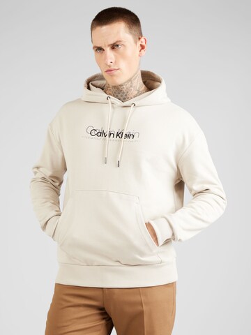 Calvin Klein Collegepaita värissä beige: edessä