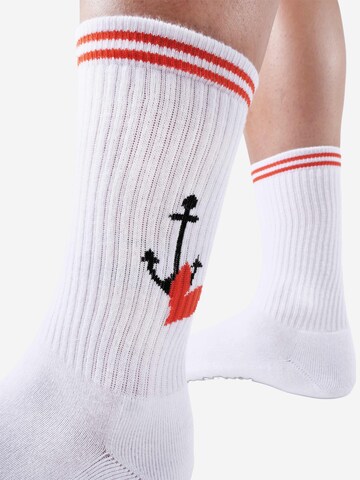 UNABUX Socken 'Touchdown' in Weiß