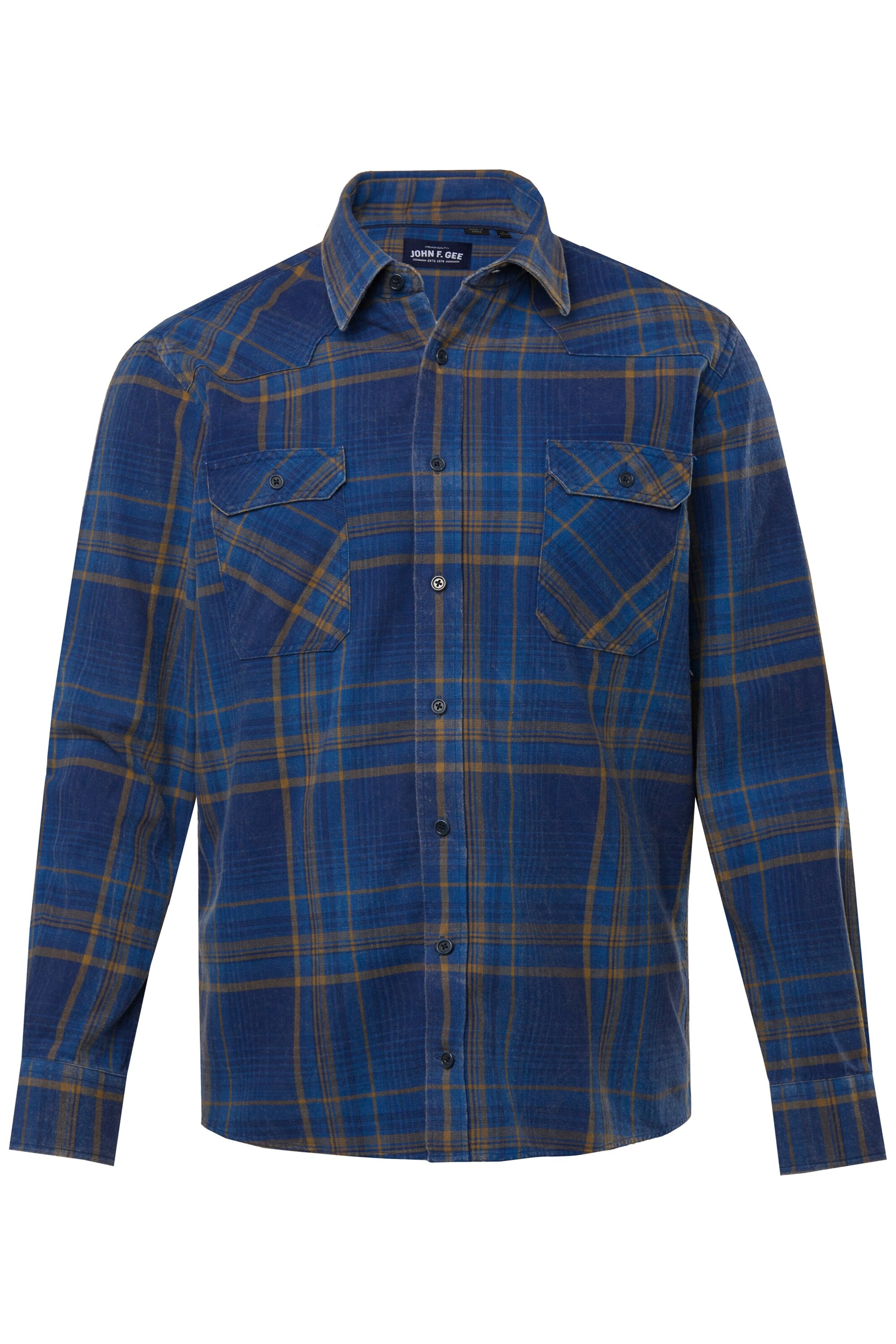 John F. Gee Hemd in Blau: Vorderseite