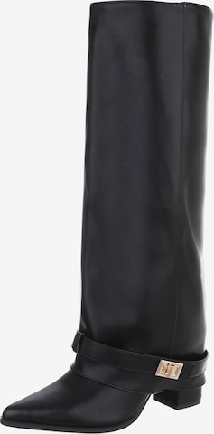 Ital-Design Stiefel in Schwarz: Vorderseite