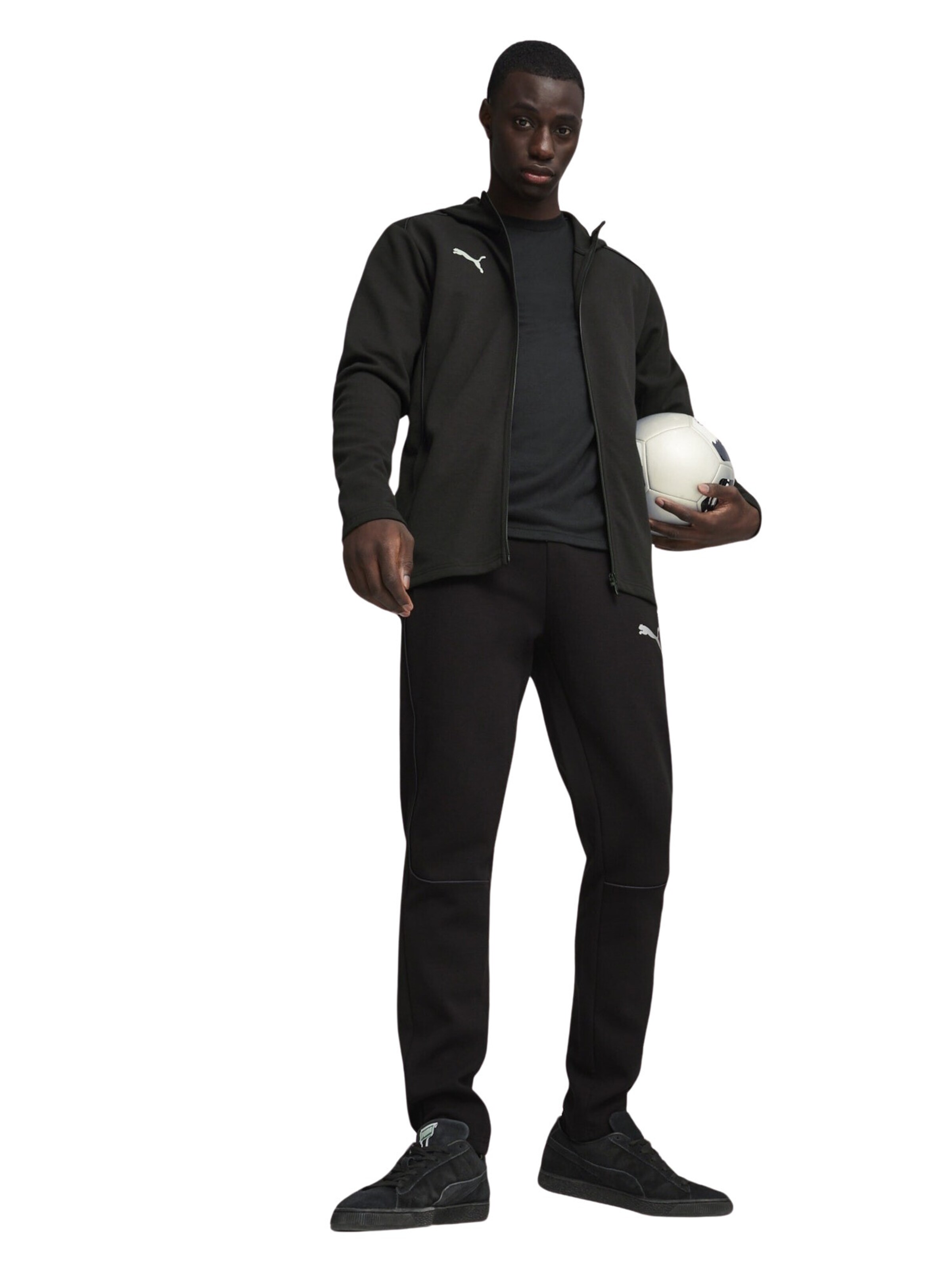 Giacca di felpa sportiva 'Team Final' di PUMA in nero: frontale
