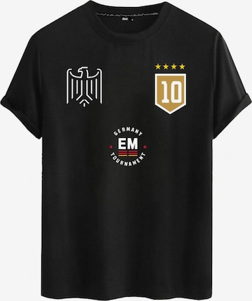 RMK Shirt 'Trikot Fan Fußball Deutschland Europameisterschaft EM 2024' in Schwarz: Vorderseite