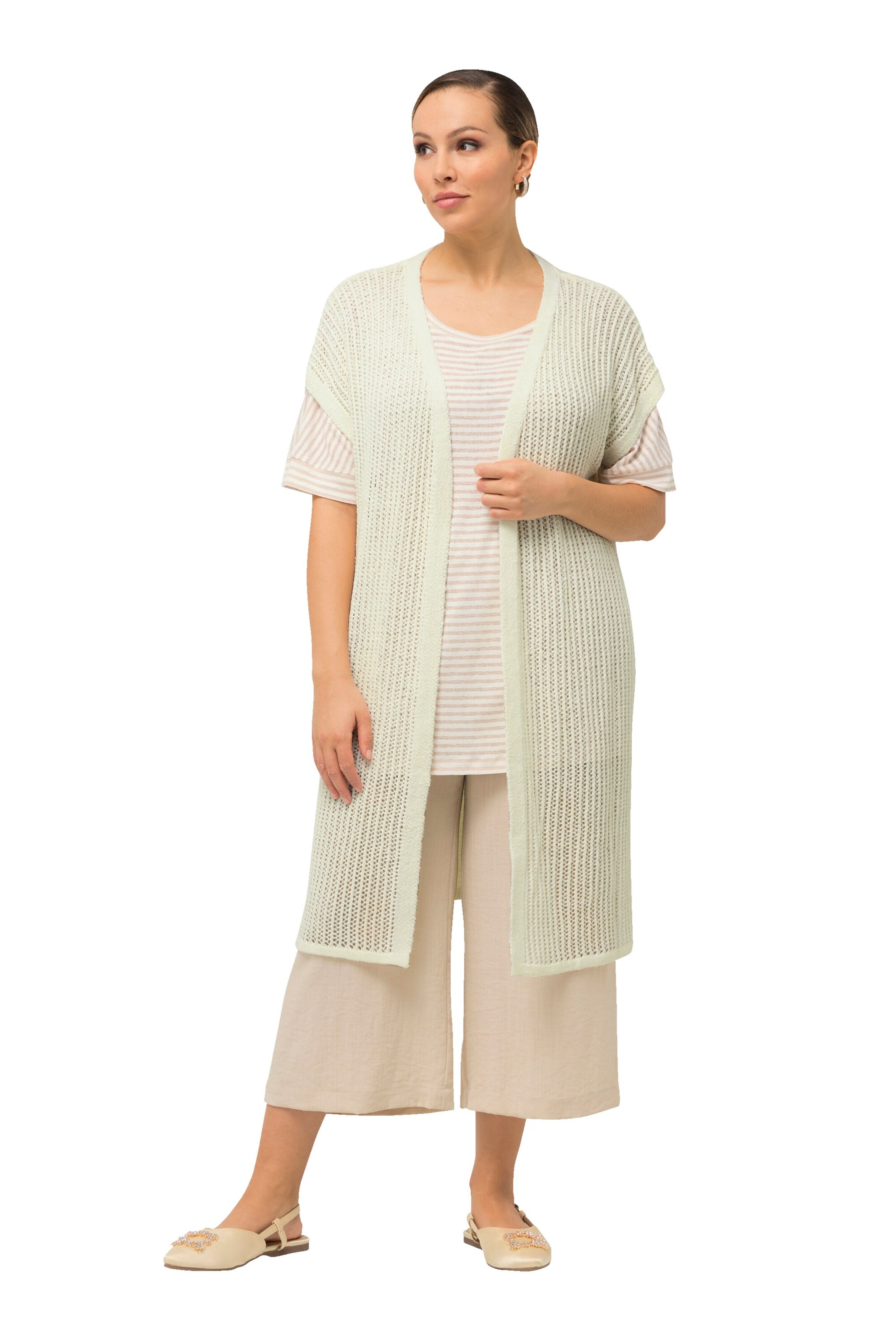 Ulla Popken Gebreid vest in Wit